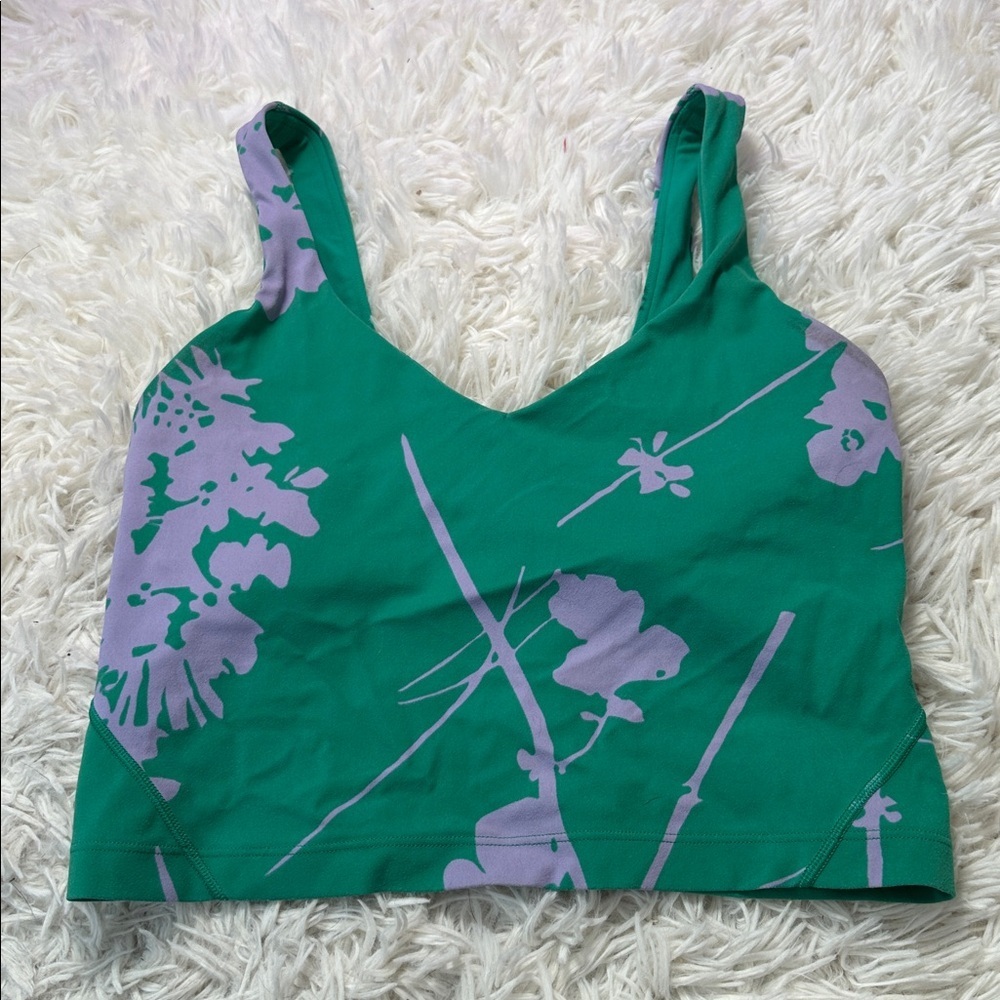 Lululemon Align Tank Top BLOSSOM SILHOUETTE MAX Lilac Smoke Kelly Green
